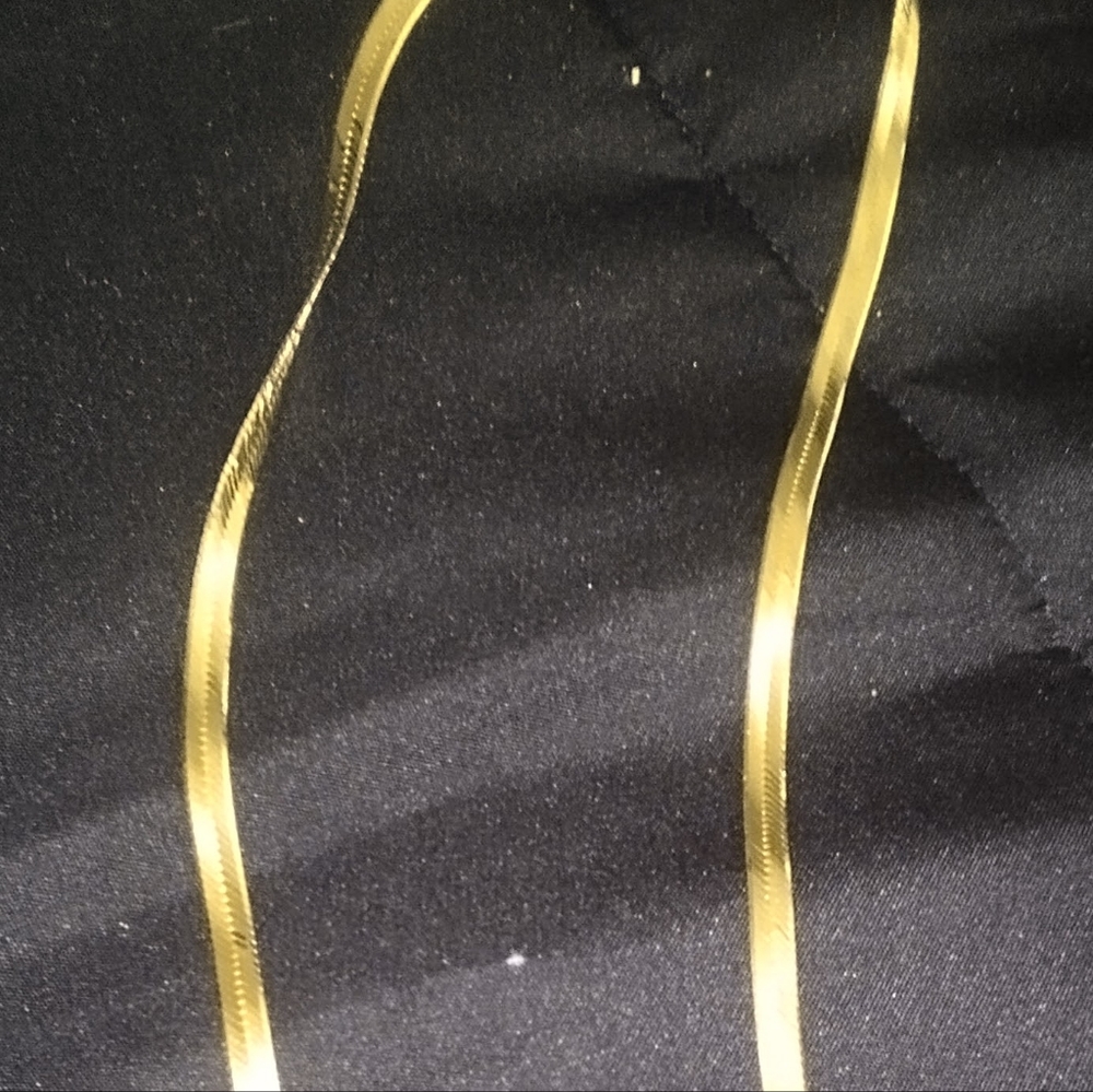 21 in sterling silver gold plated herringbone necklace